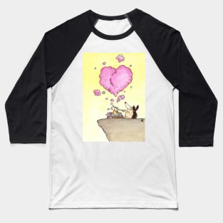 Cute hedgehog sends a heart smoke signal Baseball T-Shirt